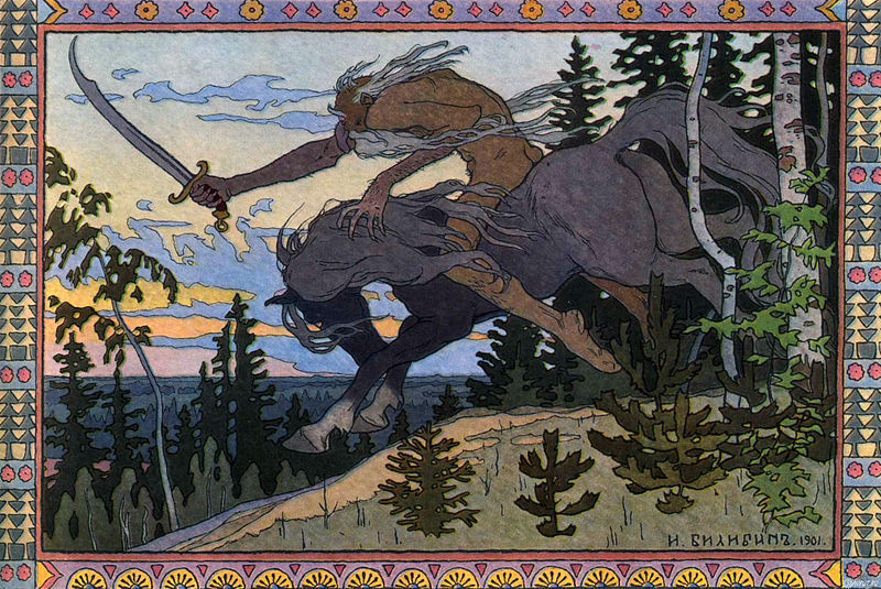 cavetocanvas:Ivan Bilibin, Koschei the Deathless from Marya Morevna, 1900