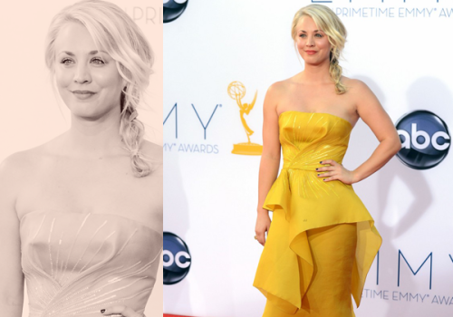 Kaley Cuoco &lt;&lt; Kaley is wearing an Angel Sanchez dress, Jimmy