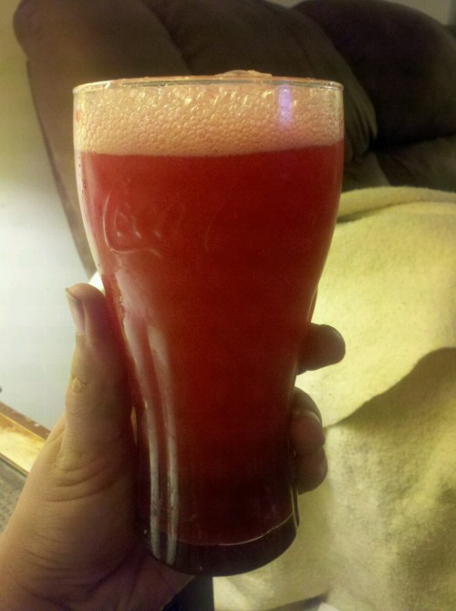 I mixed pom juice w/ cherry 7 up and it made such a lovely blush colour.