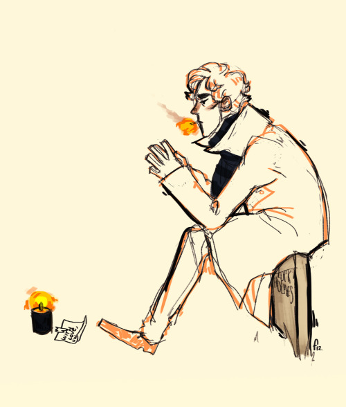 foxboros:whenever john leaves a candle he always finds cigarette buds on the ground the next dayhe s