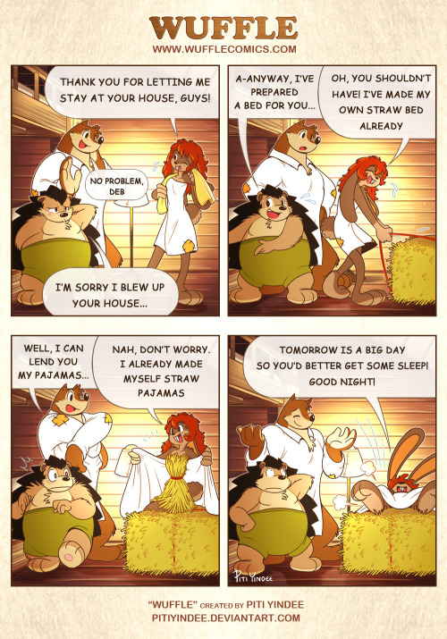 wufflecomic:  “Good night, Debbita” No one got injured from the carrots nuclear incident. Except Debbita’s house that got blew up by some hedgehog… To be continued! - Piti Yindee 
