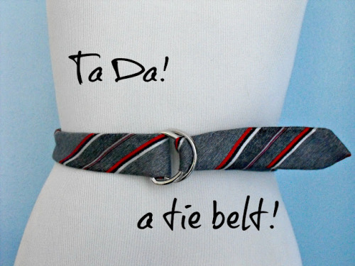 DIY Tie Belt Tutorial from Crafty Little Gnome here. Really easy tutorial using D rings. For another