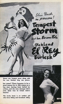 Tempest Storm Poses Next To A Large Poster Painted By Artist: William Mayo; Advertising