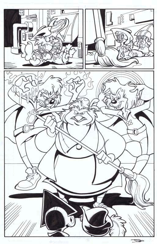 You have no idea how hard it was finding reference for this page.
cadencecomicart:
“ Disney’s Darkwing Duck Issue 10, Page 22 by James Silvani.
”