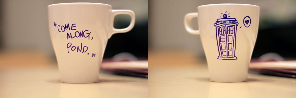 d-anachronism:  i made a couple of Doctor-themed mugs as gifts for my best friends