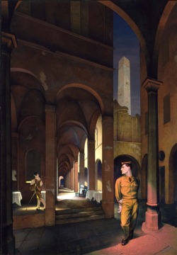 houndeye:  Paul Cadmus (1904-1999) Night in Bologna - 1958Cadmus’ own favorite work dates from 1958. Once asked which painting he would save from the flames in the event of a fire, he responded quickly, “Night in Bologna is the summa of my career.”  