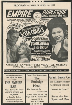 Burlyqnell: April 1955 Program Ad For The ‘Empire Burlesque Theatre’, Featuring