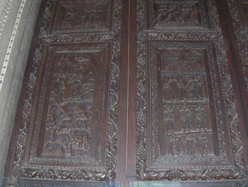 Original fifth century wooden doors of Santa Sabina, Rome.