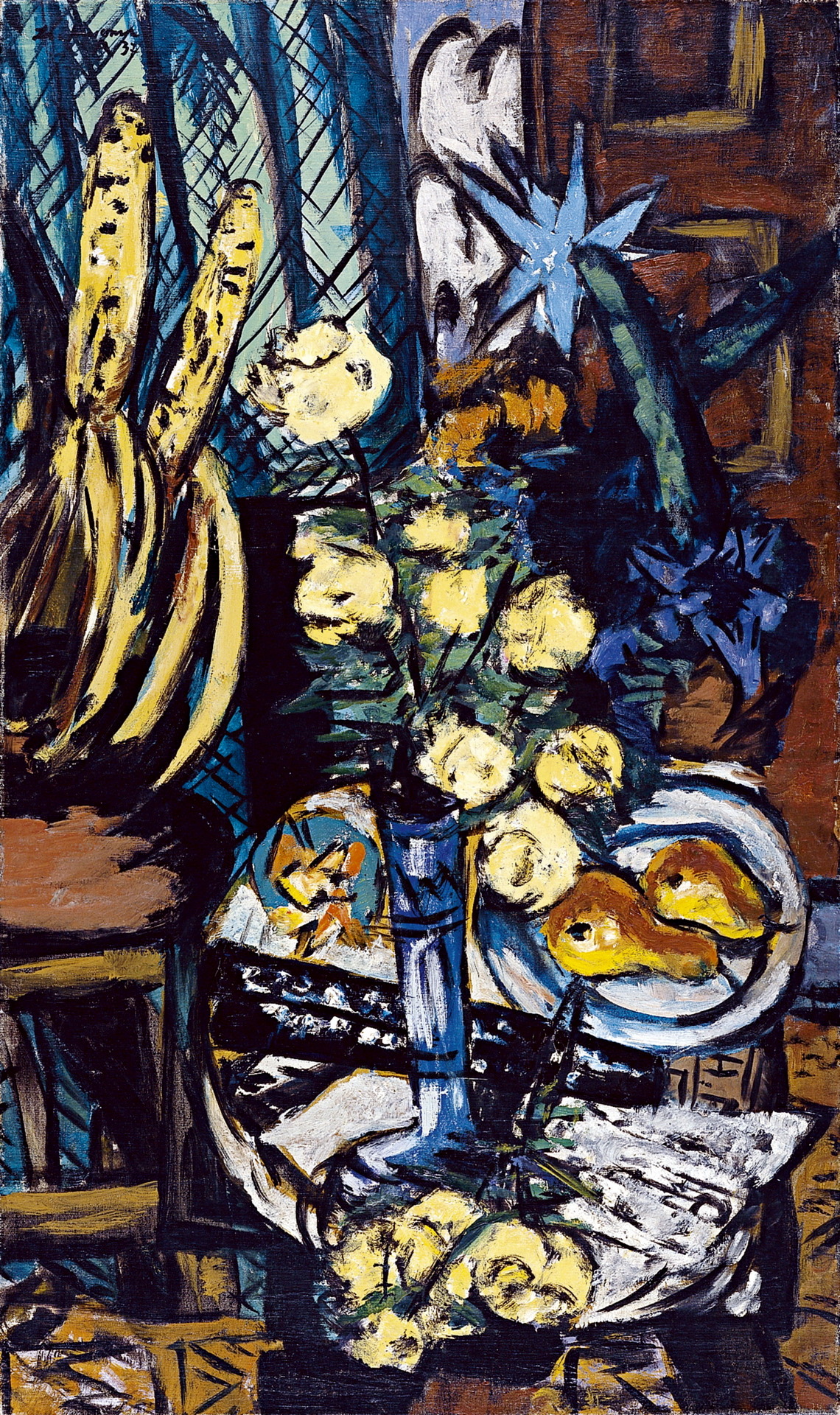 ilovetocollectart:  Max Beckmann - Still Life with Yellow Roses, 1937 