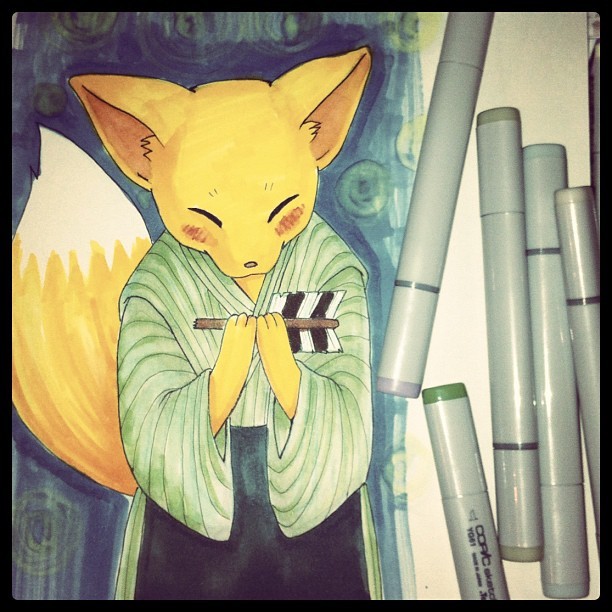 kimichimi! — Watching xxxholic #anime. Kitsune child at the...