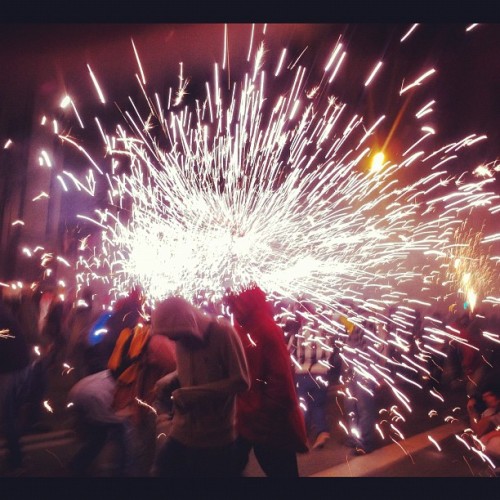 Correfocs fireworks during La Mercè, barcelona