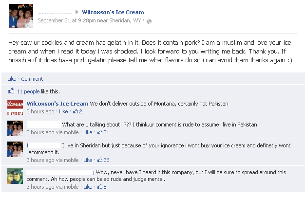    memewhore:  A Muslim man wrote a local ice cream company asking a question. This