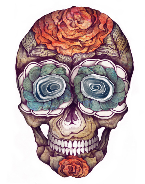 devidsketchbook: CALAVERA Day of the Dead Skulls, personal work to welcome the fated year of 2012. A