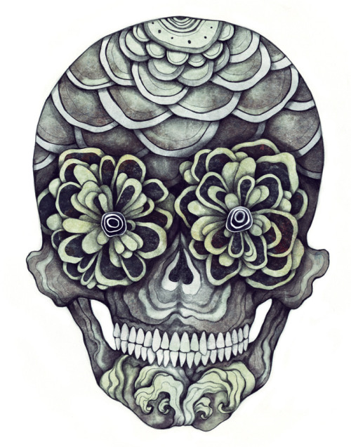 devidsketchbook: CALAVERA Day of the Dead Skulls, personal work to welcome the fated year of 2012. A