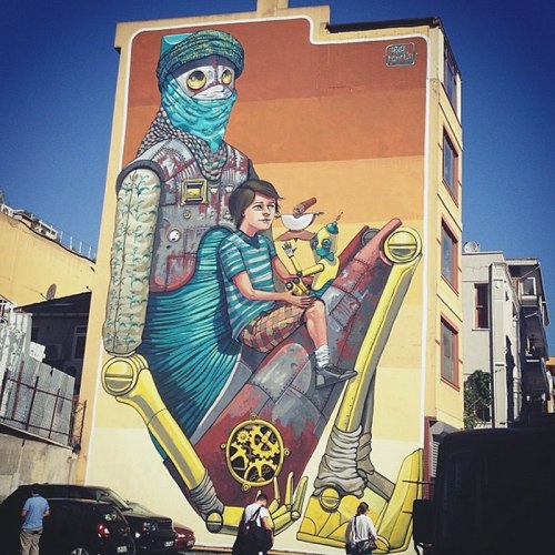 Mural by Pixel Pancho in Istanbul (Turkey)