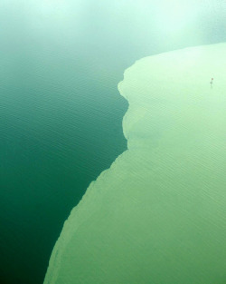  Aerial view of two different water bodies