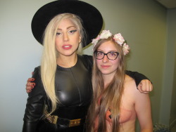 ladyxgaga:  Gaga with a fan after her show