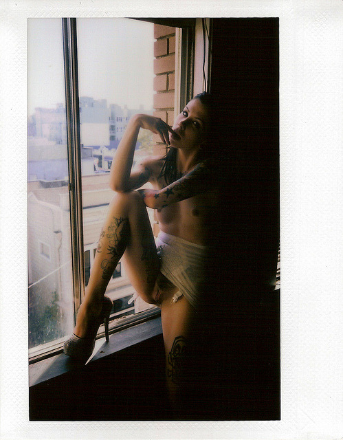 Classiest whiskey-drinkin’ bitch I ever met.  Krysta Kaos shot by Timothy Patrick Fuji Instax 210