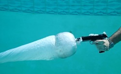 agoddamnpowerranger:  5pg:  hollow-points shot underwater  fucking cool 