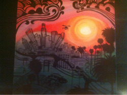 meatmellons:  My first painting.  LA Sunset.