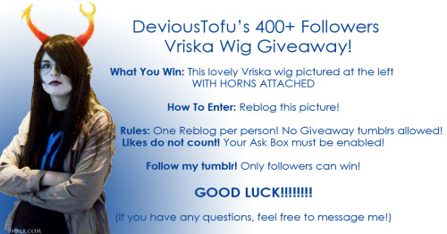 devioustofu:  devioustofu:  devioustofu:  IT’S GIVEAWAY TIME!!! Thanks so much for 400+ followers! I