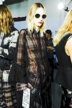 Julia Nobis backstage Dries Van Noten Spring 2013