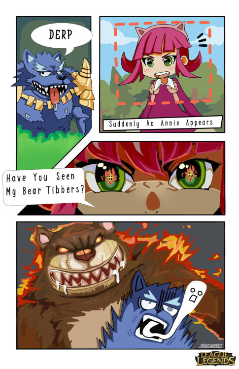 iambivalenc3: LoL Comic Contest: Annie and Warwick by ~Reicandy