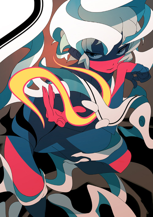 animeclay:  1047 (toshina) is one of my top favorites. Their work moves back and forth between elegantly simple illustrations and expressive, complex paintings, all with a sense of color and style that is relentlessly fresh. Taking on an incredible amount