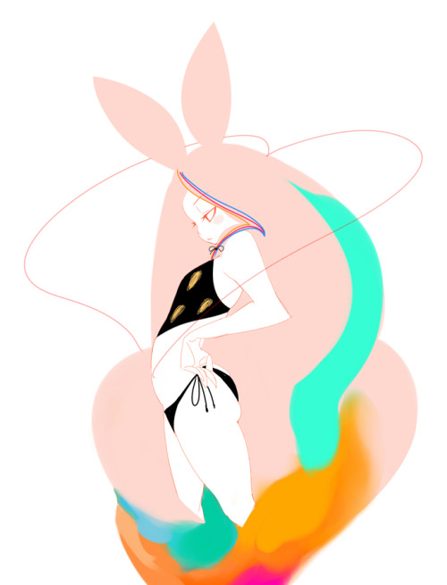 animeclay:  1047 (toshina) is one of my top favorites. Their work moves back and forth between elegantly simple illustrations and expressive, complex paintings, all with a sense of color and style that is relentlessly fresh. Taking on an incredible amount