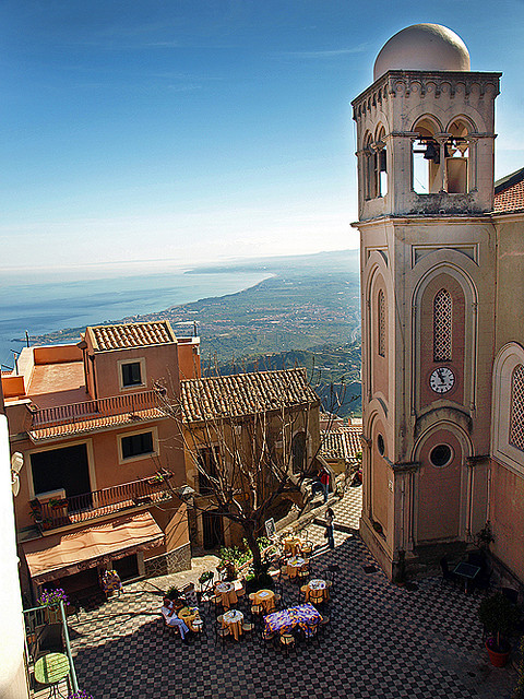  | ♕ | Bella Sicilia - Taormina view from Castelmola by © redcipolla | via ysvoice