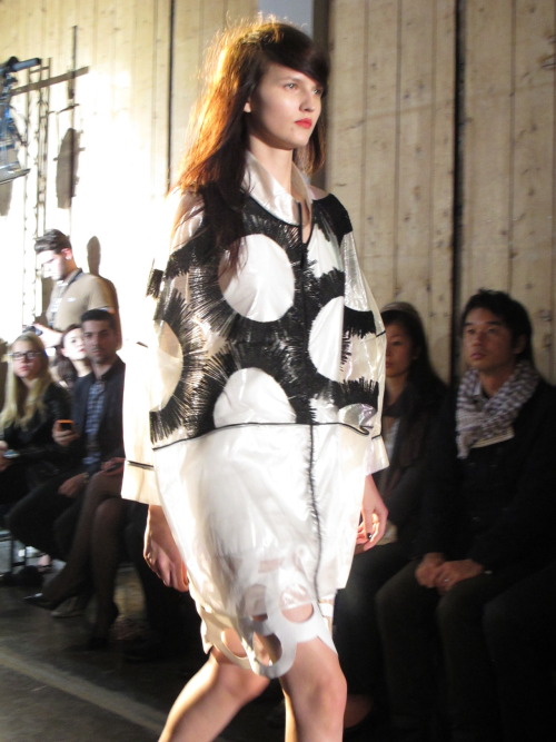 Monochrome prints on sheer shift dresses, appliqué detailing and the circle where all se