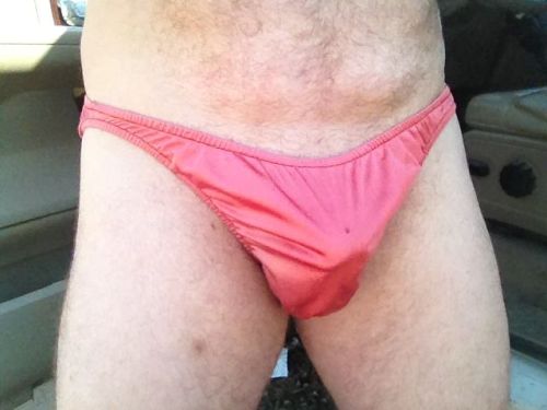 Red satin panties