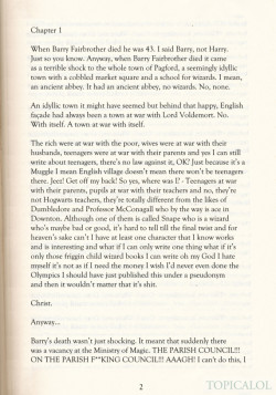  The first page of J.K. Rowling’s new book.