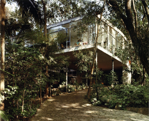 petervidani:  Lina Bo Bardi - Casa de Vidrio (glass house), Sao Paulo 1951. Scan from here.