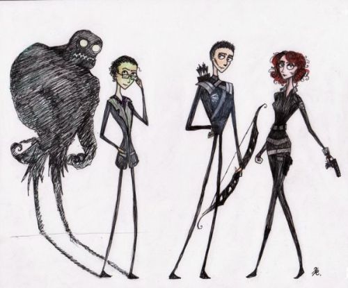 sogeekchic:Tim Burton-style Avengers by deviantartist La Chapeliere Folle.Now here’s some