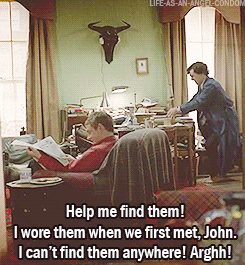 thescienceofjohnlock:  life-as-an-angel-condom:     #WHY ARE YOU STILL SITTING JOHN? #WHAT, I DON’T NEED TO CHANGE CLOTHES, JOHN. #MY ROBE IS FINE JOHN. #TO THE AIRPORT JOHN! #LET’S GO JOHN. #I CAN’T WAIT TO WEAR MY BEE PANTS JOHN. #LET’S HAVE