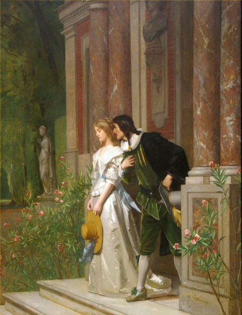 cravingdesires:the-garden-of-delights:“The Proposal” by Florent Willems (1823-1905).