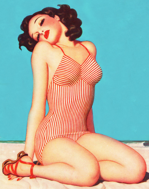 vintagegal:  Illustration by Enoch Bolles for FilmFun Magazine, April 1940 