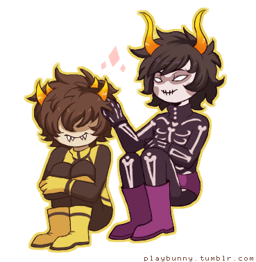 playbunny:  Someone earlier asked me to draw Kurloz and Mituna together and I can’t resist these cuties so here uvu 