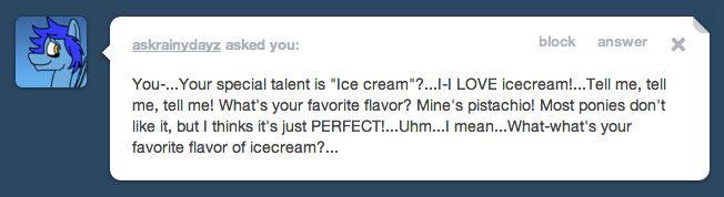 ask-creamy-cone:  M-Mint chocolate Chip… Yeah… ((OMG I AM SO SORRY I RUINED YOUR