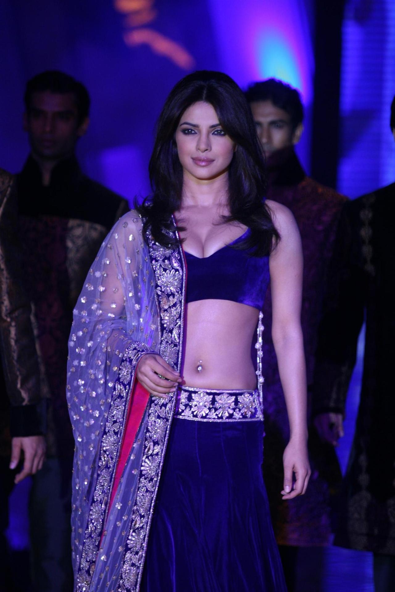 bollywood-hq:  Priyanka Chopra Flaunts Awesome Cleavage At The Manish Malhotra Fashion