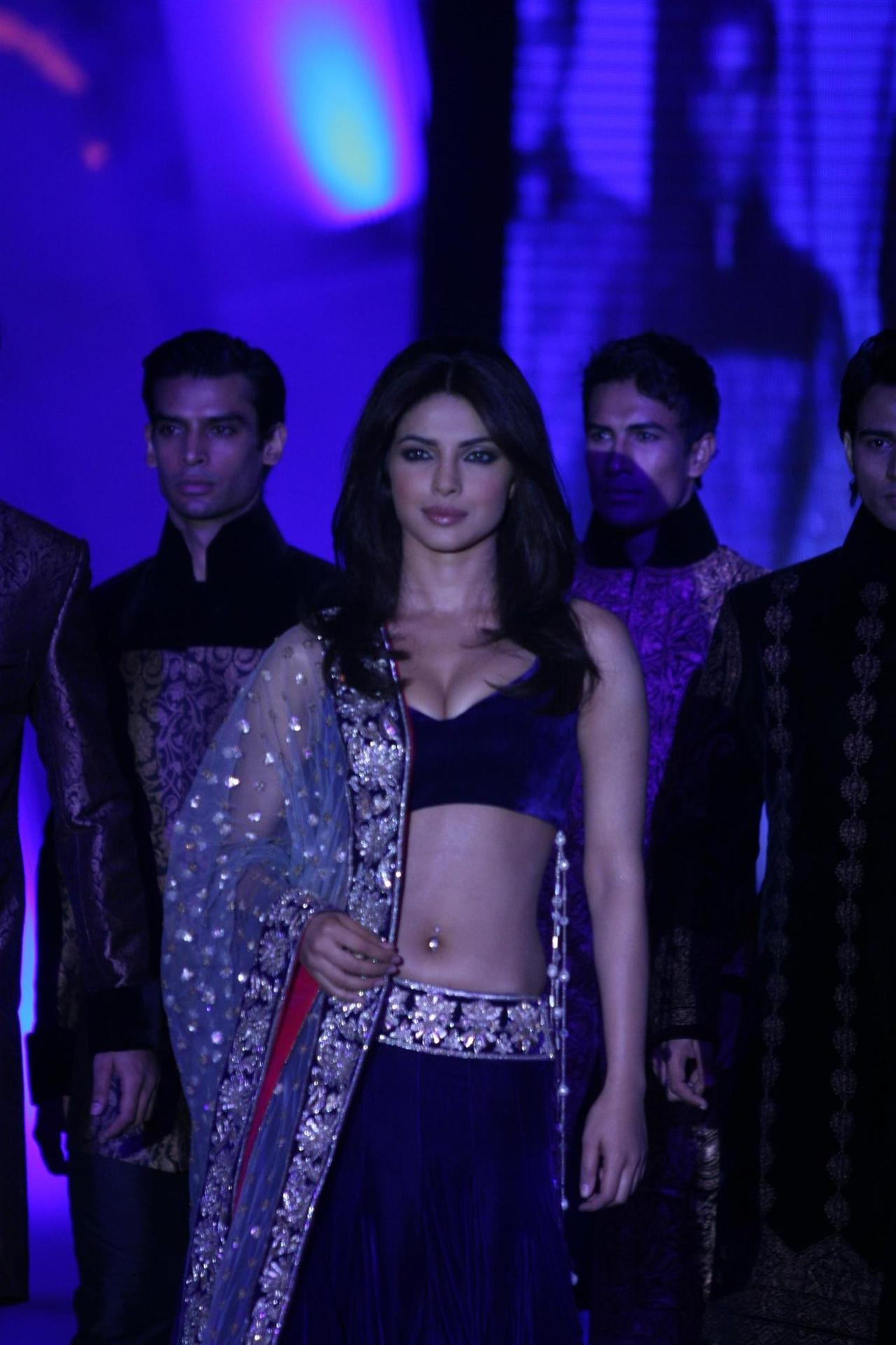 bollywood-hq:  Priyanka Chopra Flaunts Awesome Cleavage At The Manish Malhotra Fashion