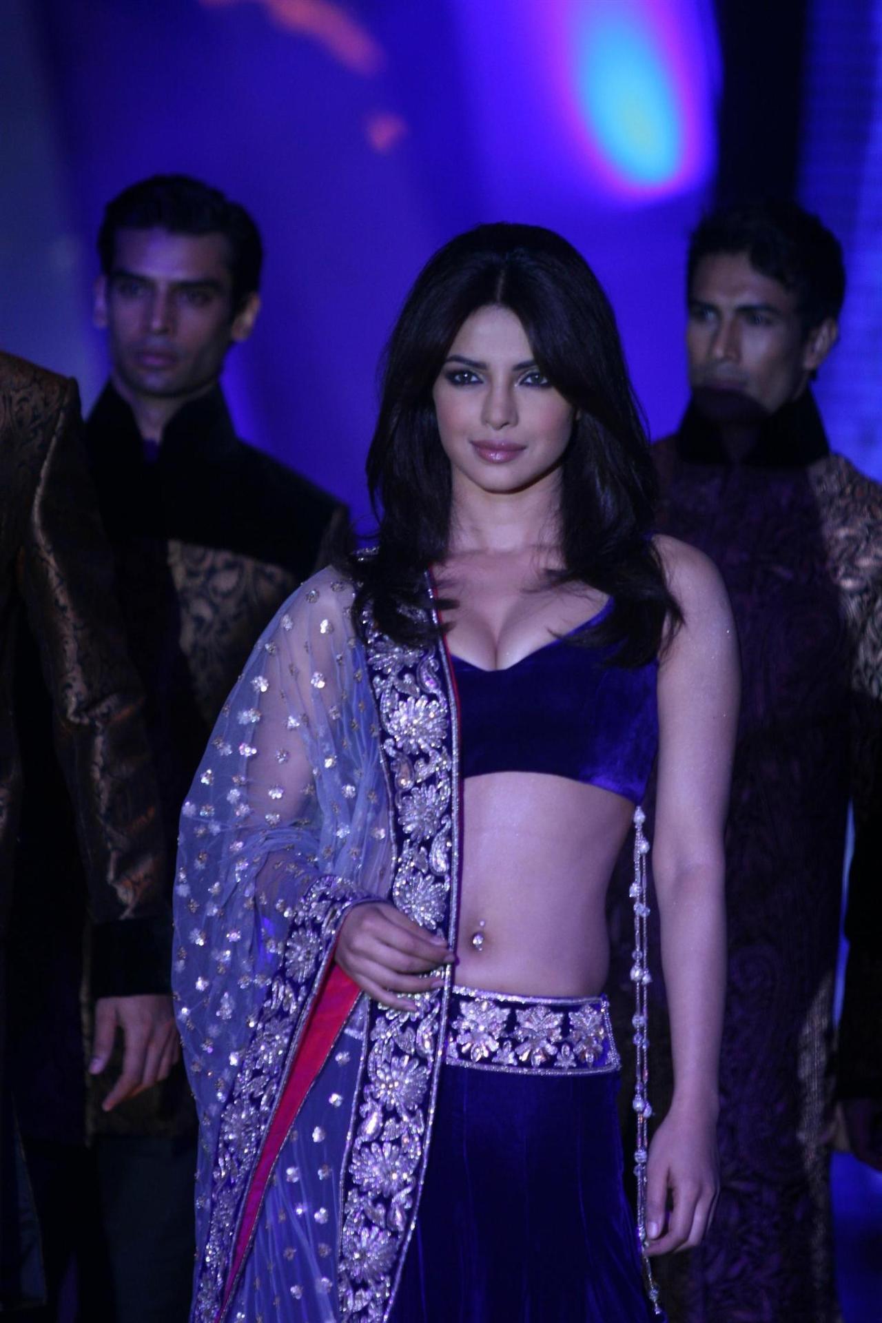 bollywood-hq:  Priyanka Chopra Flaunts Awesome Cleavage At The Manish Malhotra Fashion