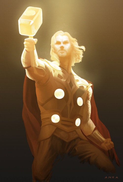 asgardian-aesir: SSC - Thor by *anklesnsocks  Well this is gorgeous! Archetypal almost. Nice touch f