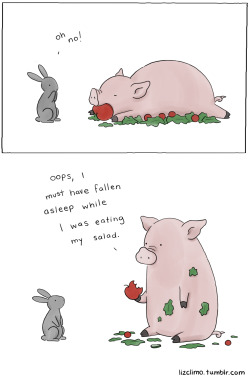 thefluffingtonpost:  Healthy Eating [COMIC] Here at The FluffPo, we love two things above all else: the Cute, and the Funny. That’s why when we discovered Liz Climo’s adorable and hilarious animal comics, it was love at first sight. We’re thrilled