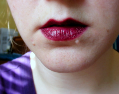 cheapasf:  Today I’m wearing Milani Lip Color in Black Cherry (less than $5). It’s a tot