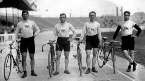 Britain&rsquo;s cycling team at the London 1908 Olympics