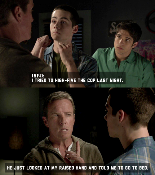 punkderek:  #i wonder if stiles ever refers to his dad as ‘the sheriff’ #like scott texts him and says ‘halo marathon tonight?’ and stiles is like #’can’t - the sheriff is on my tail’ #or like if he’s grounded he talks about how he fought