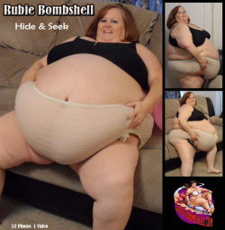 rubieg7:  Summer is officially over but there is always time for a good game of hide and seek when it comes to the belly fat.  This new set is a members request and has 52 pictures and 1 video of me hiding things from balloons to yogurt under my belly. 