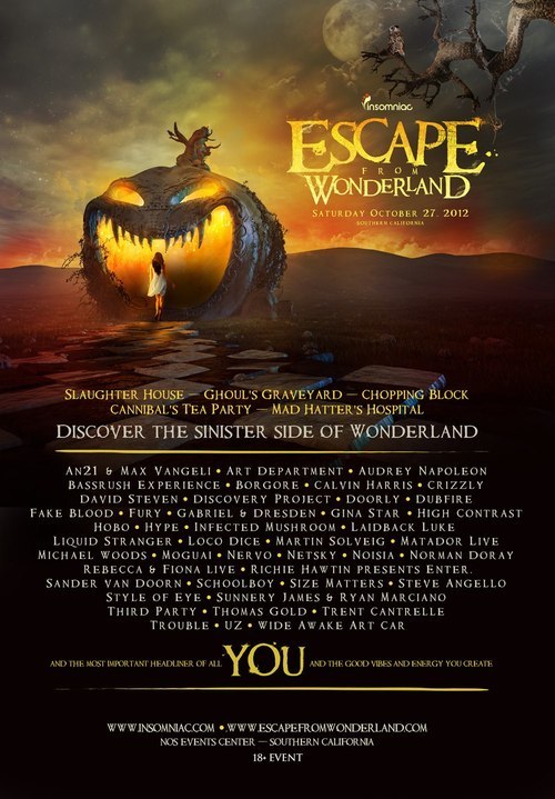 Escape From Wonderland 2012 Lineup